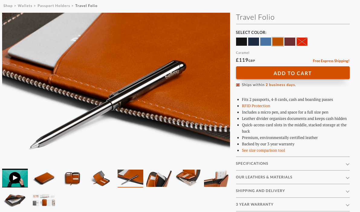 Nine Examples of Great Product Page Copy in Ecommerce - Ecommerce Guide