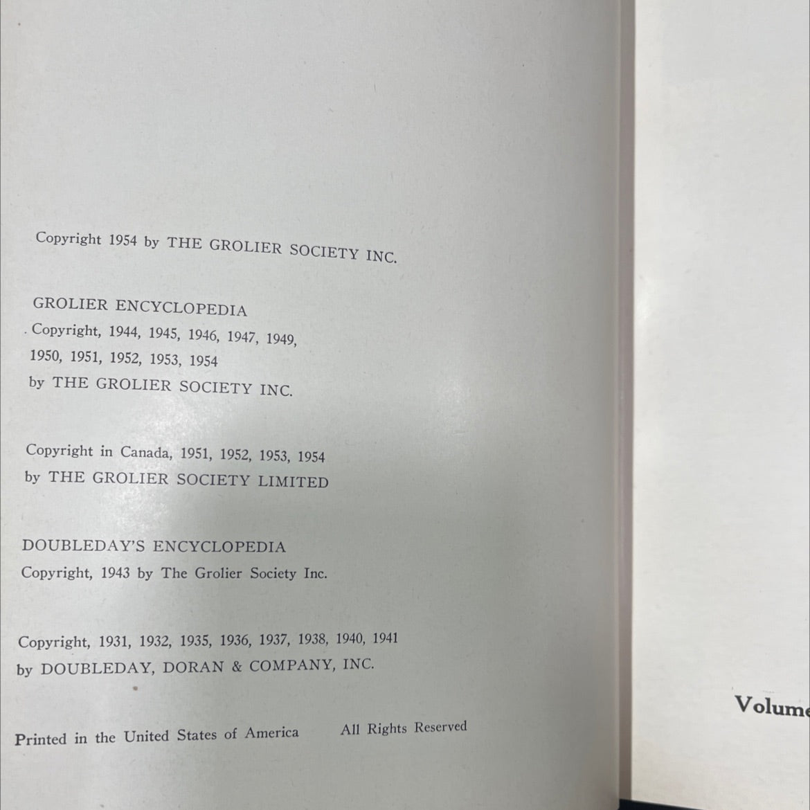 grolier encyclopedia book, by the grolier society, 1954 Hardcover