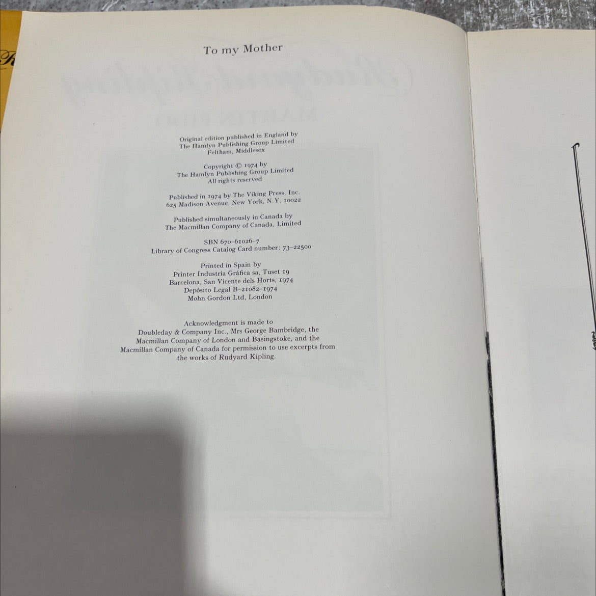 in the year of his st andrews book, by rudyard kipling, 1970 Hardcover