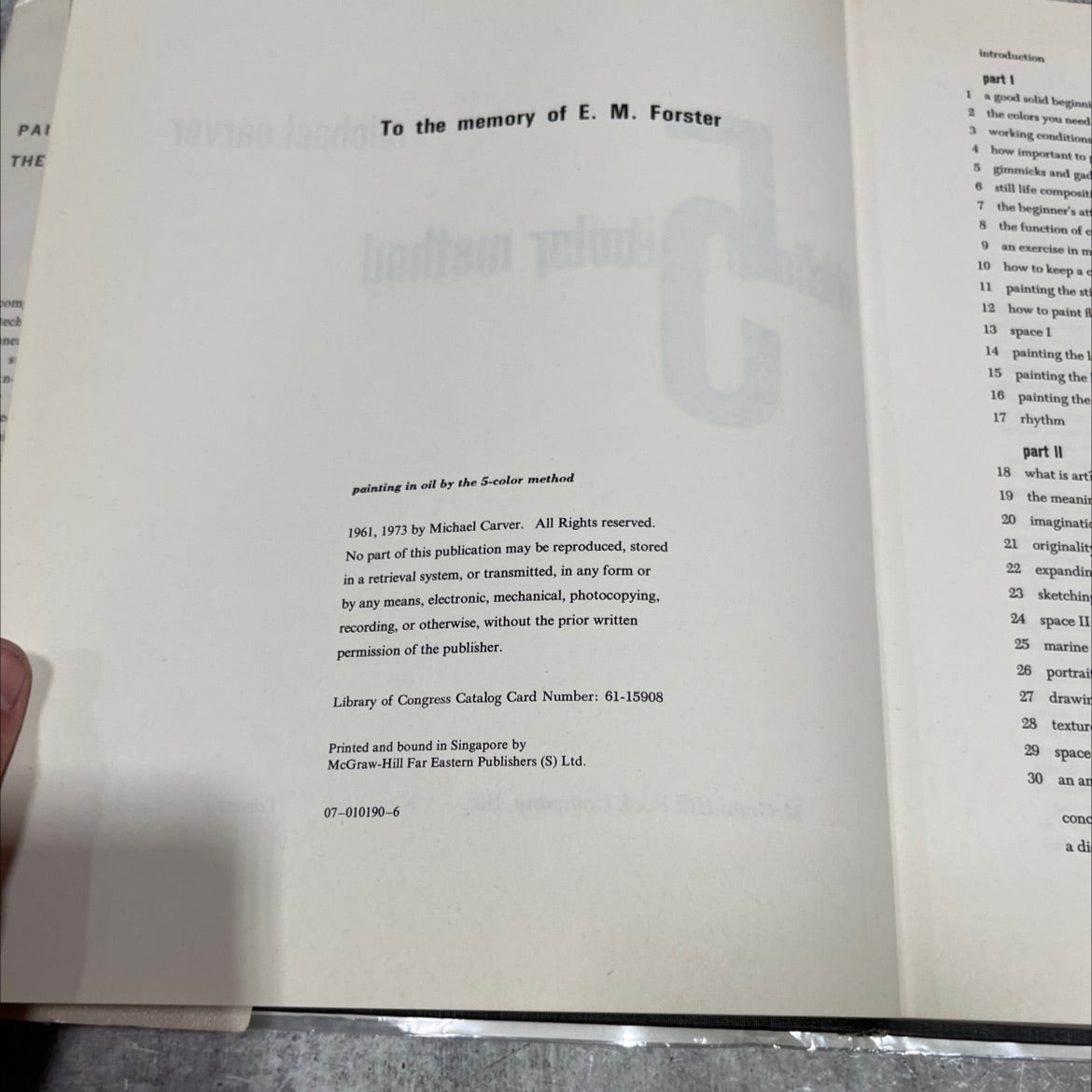 painting in oil by the 5-color method book, by Michael Carver, 1973 Hardcover