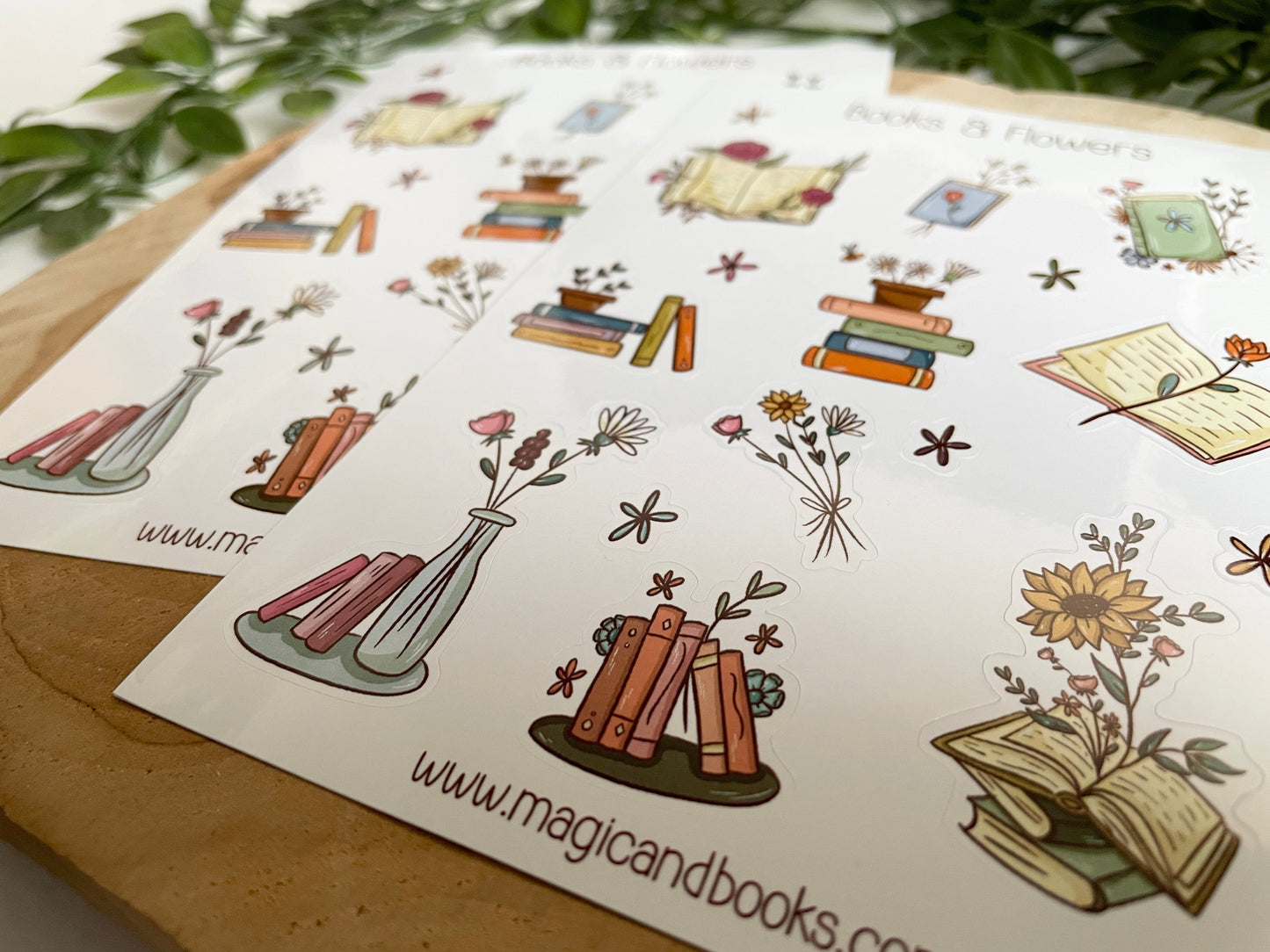 Books & Flowers Sticker Sheet